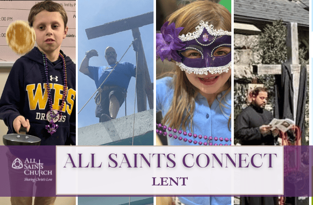 Church entrance with landscaping and a welcoming door